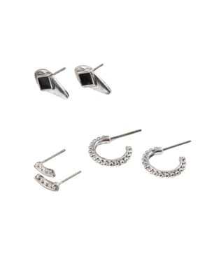 Aros Set Maida Plateado Humana