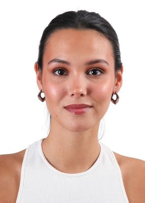 Imagen 2 del producto Aros Argolla Rombo Negro Humana