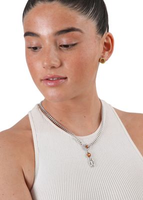 Imagen 2 del producto Set de aros y collar Selena Plateado ID