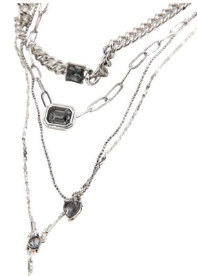 Collar Corto Triple Dust Plateado Humana