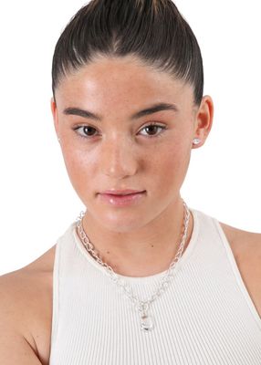 Imagen 2 del producto Set de aros y collar Cassie Plateado ID