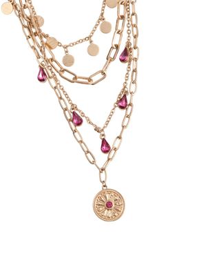 Imagen 1 del producto Collar Corto Cuadruple Malva Dorado Humana