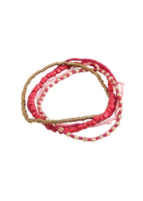 Set De 5 Pulseras Candy Rosado Humana
