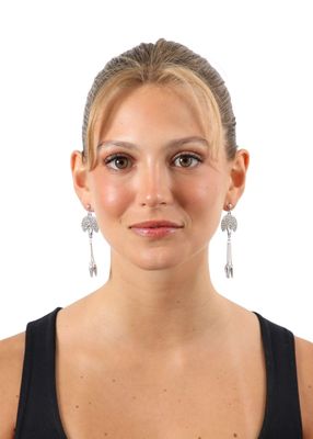 Imagen 2 del producto Aros Largo Bella Plateado Humana