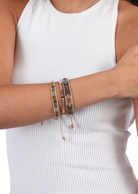 Imagen 2 del producto Set De 3 Pulseras Tejidas Dorado Humana