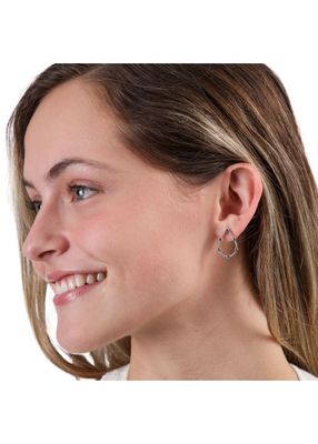 Imagen 2 del producto Aros Pegado Gota Plateado Humana