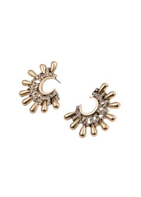 Aros Pegado Crown Dorado Humana