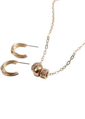 Imagen 1 del producto Set de argollas y collar Fio Dorado ID