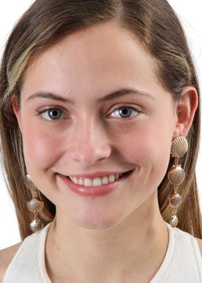 Imagen 2 del producto Aros Largo Shelly Dorado Humana