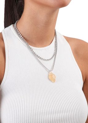 Imagen 2 del producto Collar Doble Piedra Plateado Humana