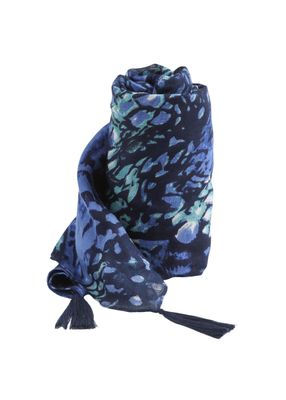 Pañuelo Estampado Alan Azul Borlas Humana