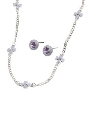 Set de aros y collar Susy Plateado ID