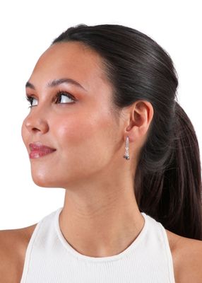 Imagen 2 del producto Aros Argolla Borla Plateado Humana