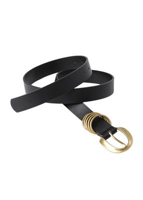 Imagen 2 del producto Cinturón Ecocuero Rings Dorado Negro Humana