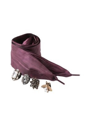 Cordones Con Charms Morado Humana