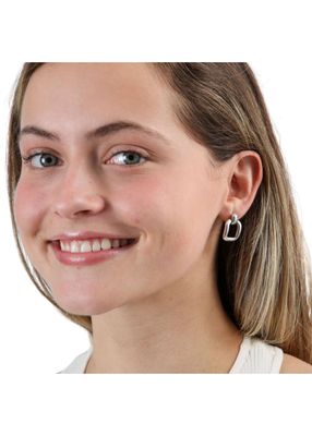 Imagen 2 del producto Aros Mediano Square Plateado Humana