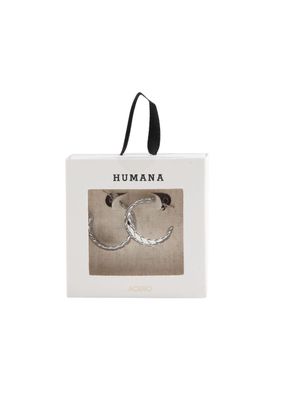 Imagen 2 del producto Aros Mediano Dave Plateado Acero Inoxidable Humana