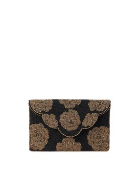 Cartera De Fiesta Mostacilla Flores Humana