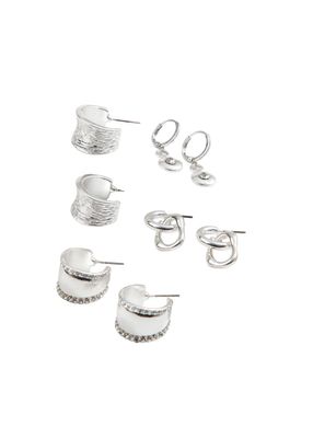 Set de 4 argollas Diane Plateado ID