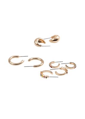 Set de 4 argollas Solara Dorado ID