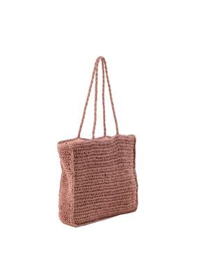 Imagen 2 del producto Cartera Tote Mila Tipo rafia tejida rosa Playa Humana