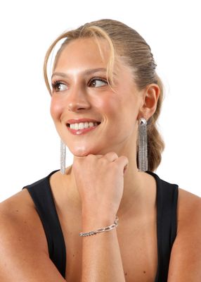 Imagen 2 del producto Aros Largo Sunny Plateado Humana