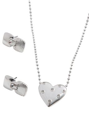 Set de aros y collar Flare Plateado ID