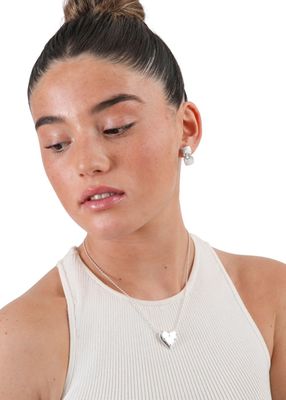 Imagen 2 del producto Set de aros y collar Flare Plateado ID