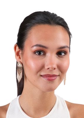 Imagen 2 del producto Aros Largo Triángulo Dorado Humana