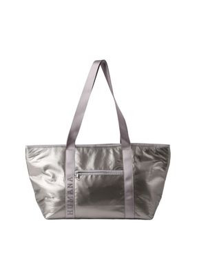 Cartera Tote Dana Nylon Plateado Humana