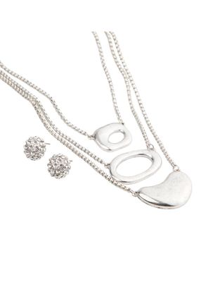 Set de Collar y Aros Melty Plateado Humana