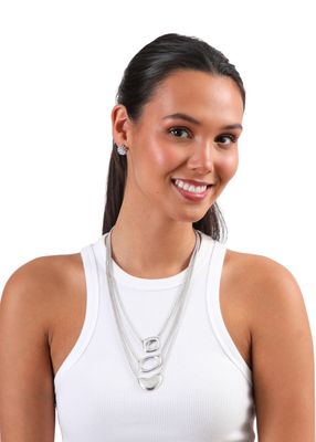 Imagen 2 del producto Set de Collar y Aros Melty Plateado Humana