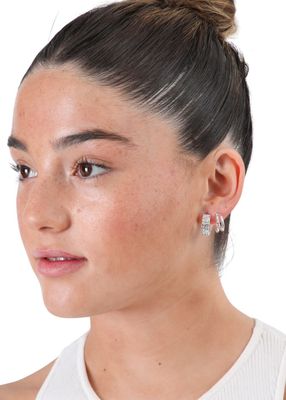 Imagen 2 del producto Set de 2 argollas Ro Plateado ID