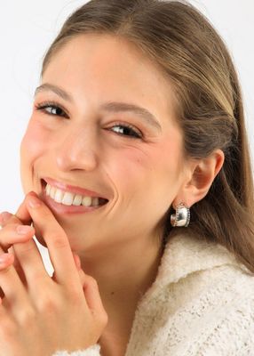 Imagen 2 del producto Aros Argollas Dori Plateado I-D