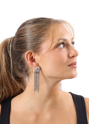 Imagen 2 del producto Aros Largo Genesis Plateado Rock In Humana