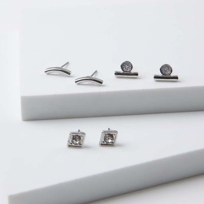 Set Aros Bowie Plateado Humana