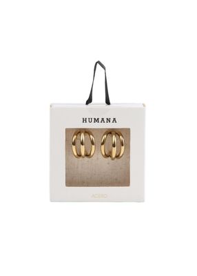 Imagen 2 del producto Aros Argolla Percy Dorado Acero Inoxidable Humana