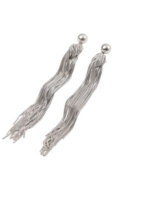Imagen 1 del producto Aros Largo Fringes Plateado Humana