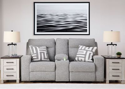 Imagen 2 del producto Sofá reclinable 2 cuerpos Biscoe con consola