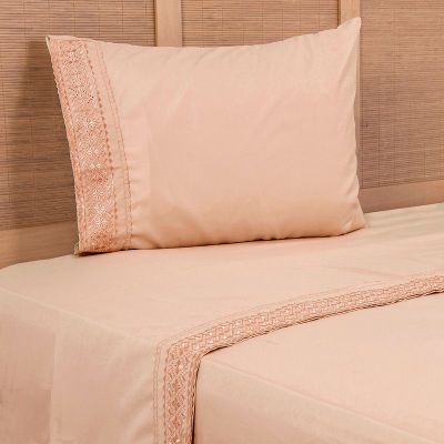 Sabana lisa  MF  Broderie Bordada 1.5 P Damasco