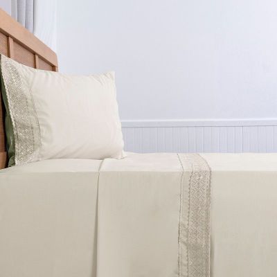 Imagen 2 del producto Sabana lisa  MF  Broderie Bordada 1.5 P Beige