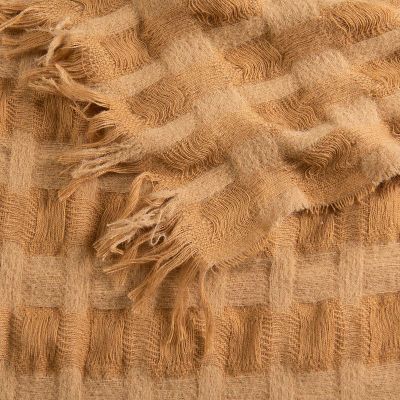 Imagen 2 del producto Manta Cuadros 125x150cm Camel