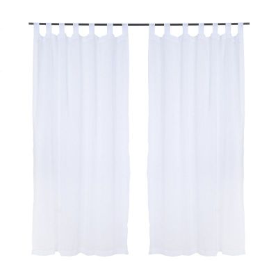 Set Cortinas Velo Lino-Presilla 140x220 Blanca