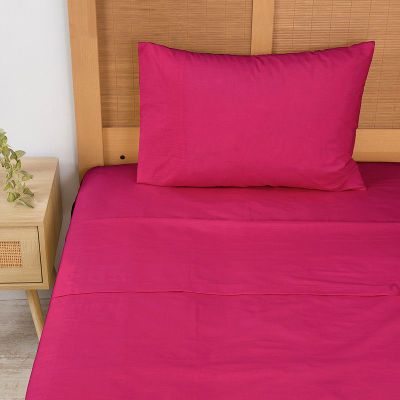 Sábana 144 H Colores Lisos 1P Fucsia