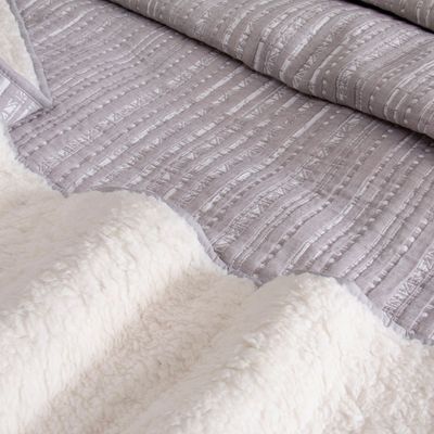 Imagen 2 del producto Cubrecama quilt jacquard sherpa earth 2 pl perla Fabrics
