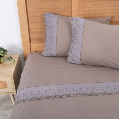 Imagen 1 del producto Sabana Polar Lisa Broderie 2 P Taupe