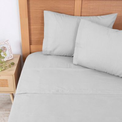 Sábana 144 Hilos Colores Lisos King Gris N