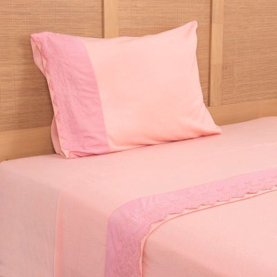 Imagen 2 del producto Sabana Polar Lisa Broderie 1.5 P Rosado