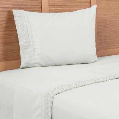 Sabana lisa  MF  Broderie Bordada 1.5 P Celeste