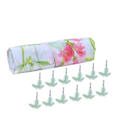 Set Cortina 2 Pzas Flores Rojo